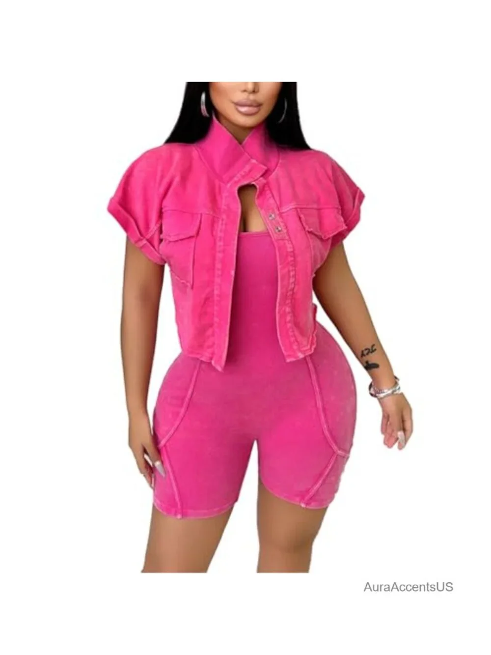 2 Piece Ribbed Square Neck Yoga Romper Set Bodycon Jumpsuit Summer Outfits